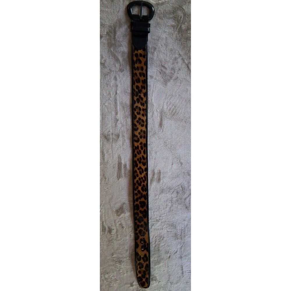 Vintage RJ Graziano Belt Leather Black Mohair Leopard Medium